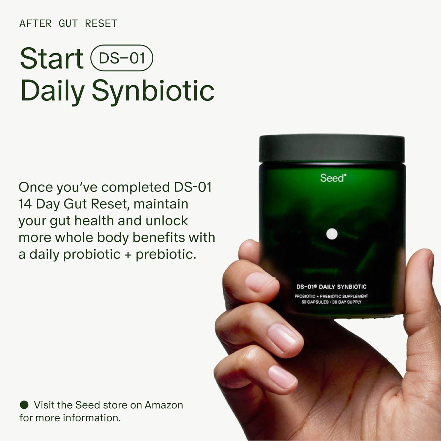 image:imageSeed 14 Day Gut Reset Prebiotic and Probiotic for Women amp Men Digestive Health Gut Health Rapid Gut Recovery Bloating amp Constipation Relief Vegan amp ShelfStable 28 Capsules 14Day Supply