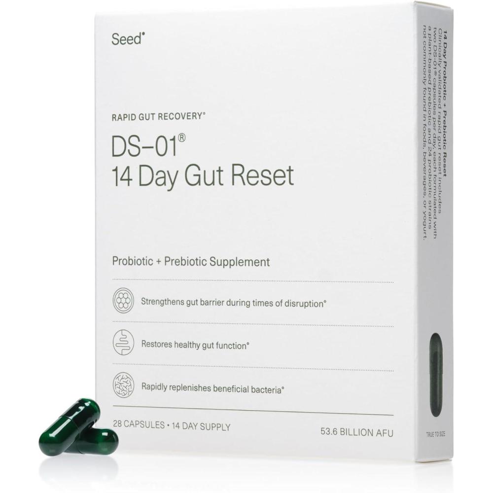 image:imageSeed 14 Day Gut Reset Prebiotic and Probiotic for Women amp Men Digestive Health Gut Health Rapid Gut Recovery Bloating amp Constipation Relief Vegan amp ShelfStable 28 Capsules 14Day Supply