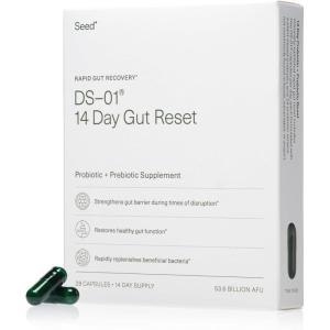 Seed 14 Day Gut Reset – Prebiotic and Probiotic for Women & Men – Digestive Health, Gut Health, Rapid Gut Recovery, Bloating & Constipation Relief – Vegan & Shelf-Stable – 28 Capsules (14-Day Supply)