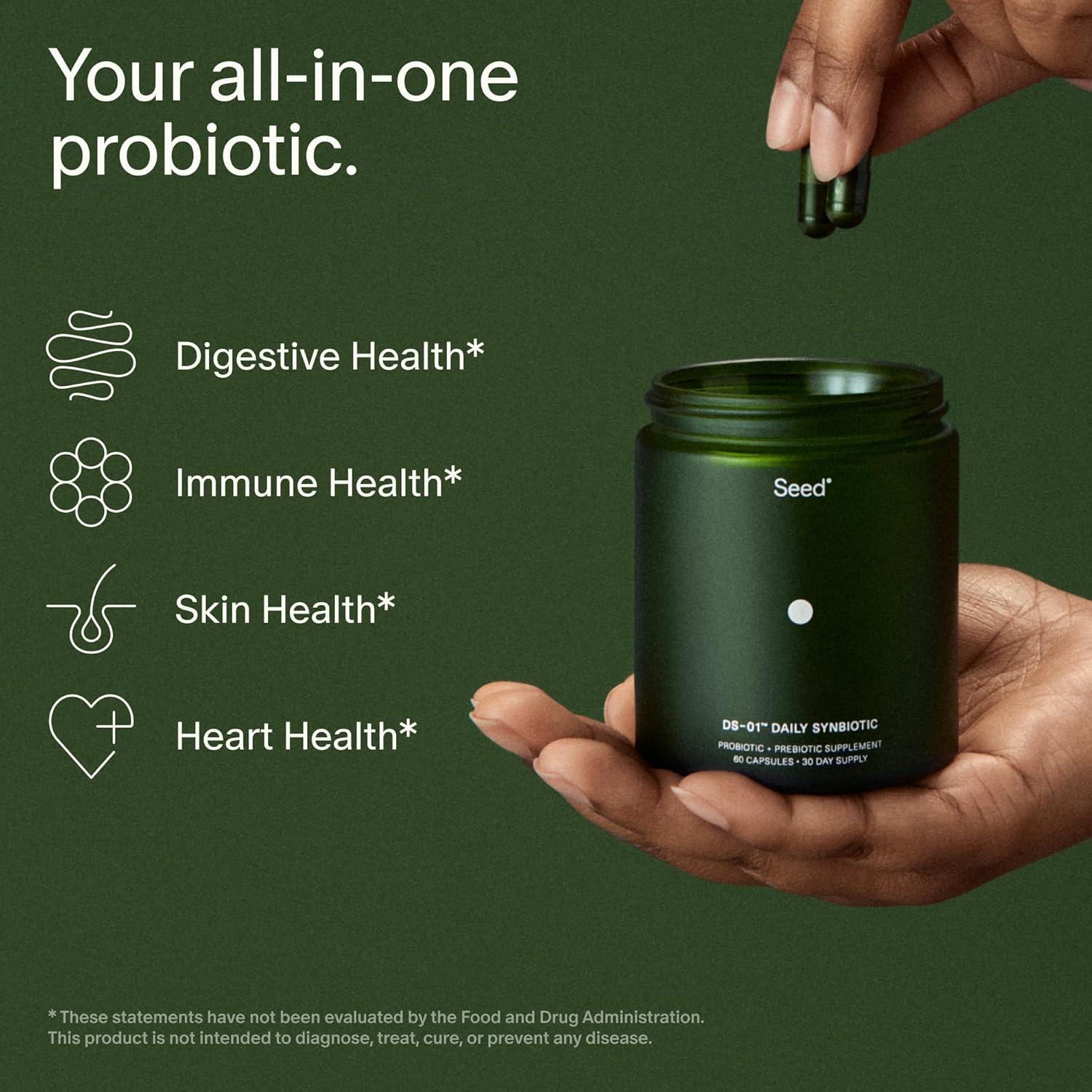 image:imageSeed DS01 Daily Synbiotic amp AM02 Energy Focus Bundle Probiotic and Nootroptic Supplment for Women and Men Vegan 30Day Supply