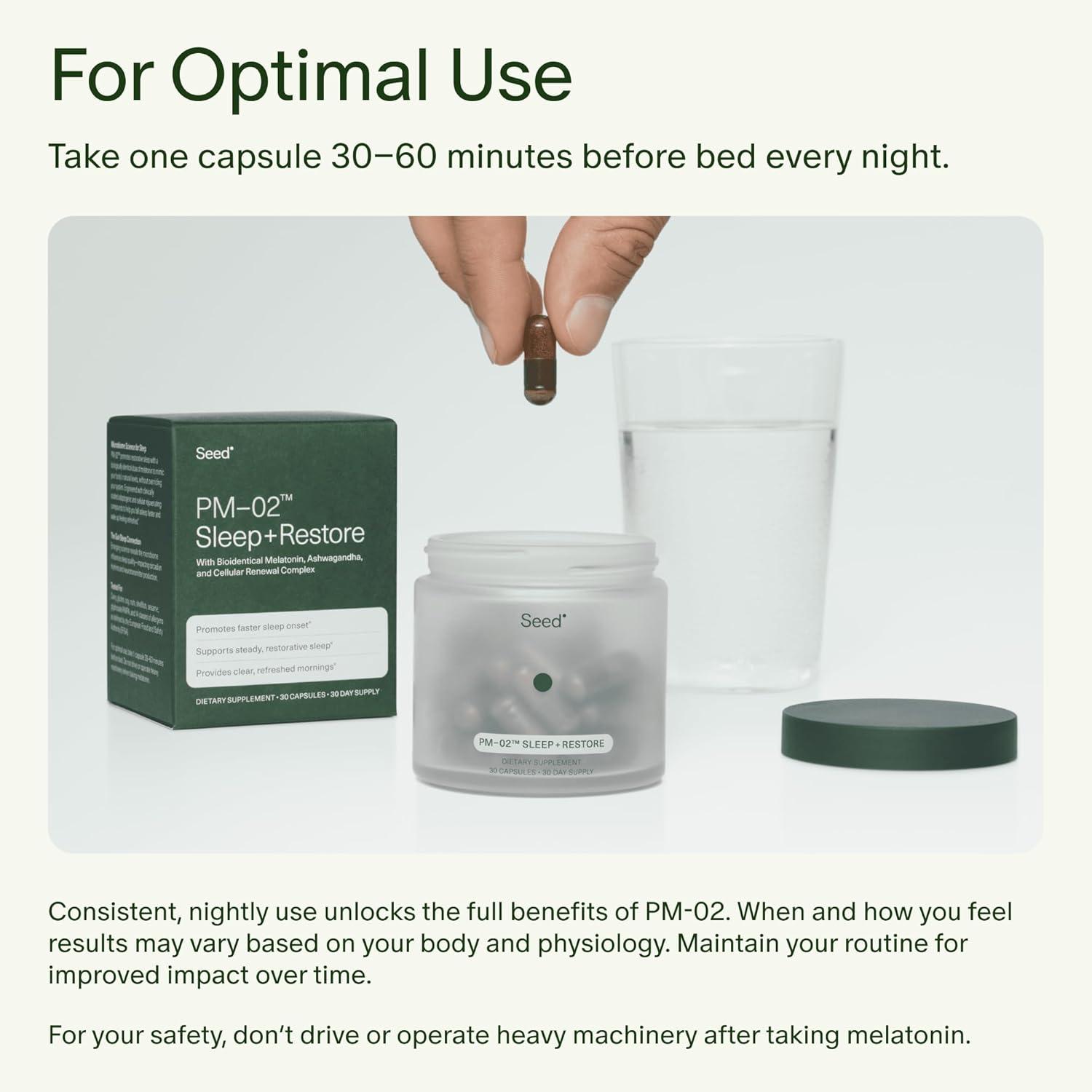image:imageSeed PM02 Sleep Restore amp AM02 Energy Focus Bundle Sleep Aid and Nootroptic Supplment for Women and Men Vegan 30Day Supply