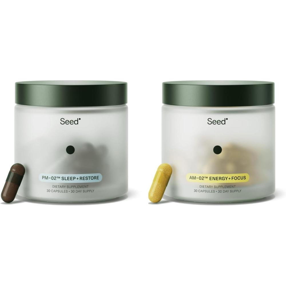 image:imageSeed PM02 Sleep Restore amp AM02 Energy Focus Bundle Sleep Aid and Nootroptic Supplment for Women and Men Vegan 30Day Supply