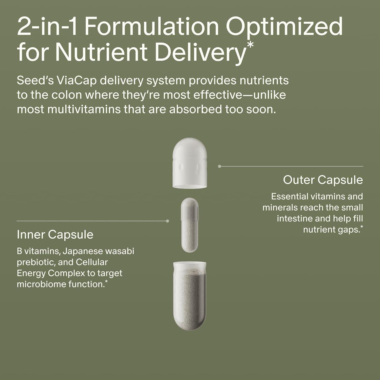 image:imageSeed DM02 Daily Multivitamin 100 DV Essential Vitamins and Minerals for Women amp Men Helps Fill Daily Nutrient Gaps Immune Bone Hair Skin amp Nails Health Vegan 30 Capsules 30Day Supply